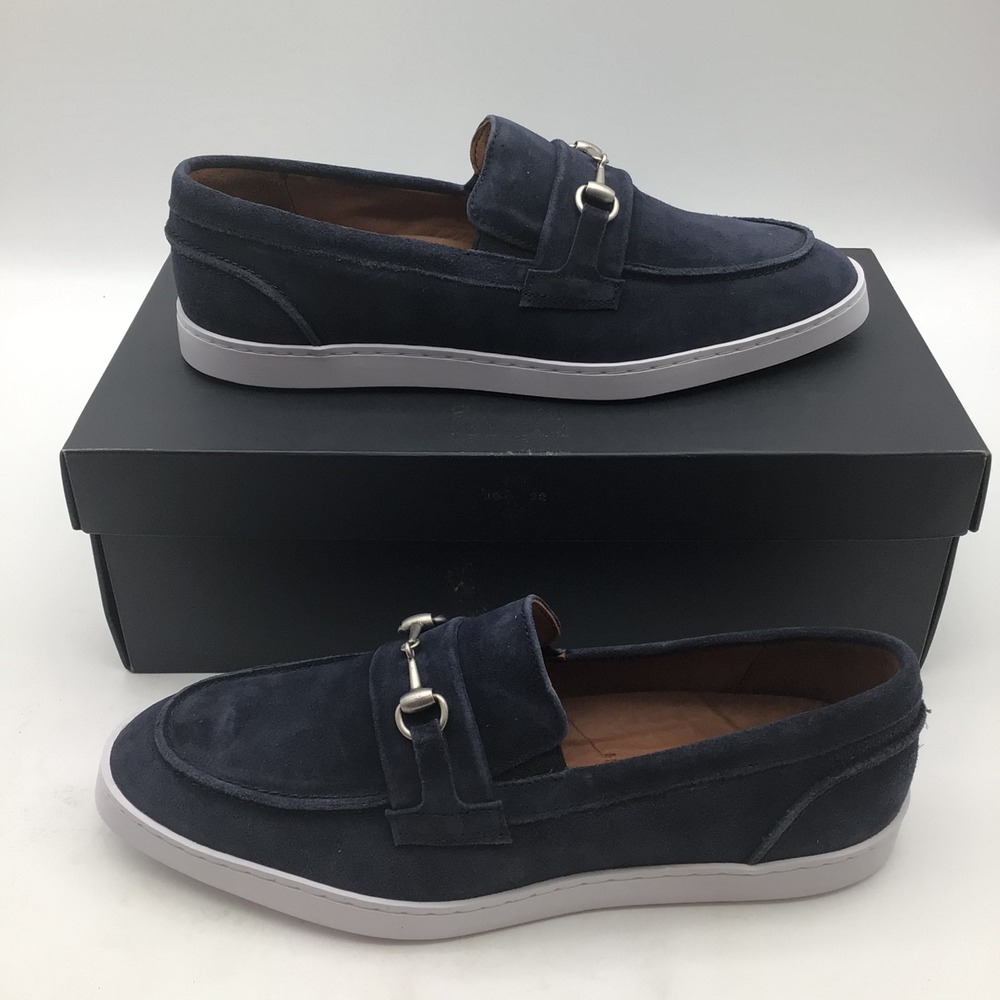 Allen Edmonds Randolph Bit Navy Suede Loafers Slip On Mens 9.5 3E New